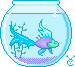 A small aquarium with a fish