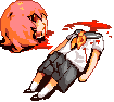 A pixel art of a girl decapitated